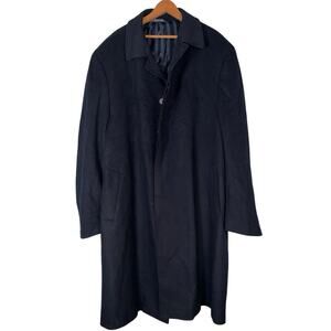 Giorgio Valentini Black Wool Cashmere Coat   Size: 50L